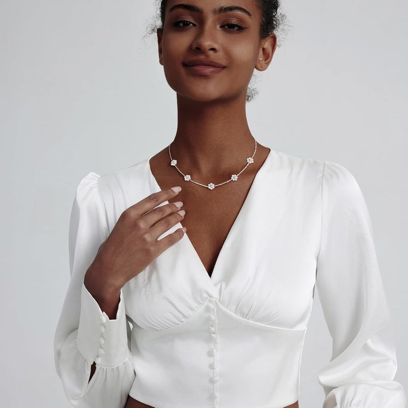 Partm Pearl Necklace for Women Trendy 14K Gold Plated Dainty Pearl Pendant Choker Set Handmade Pearl Gold Necklace Non Tarnish Simple Cute Jewelry Gifts for Women - Image 2